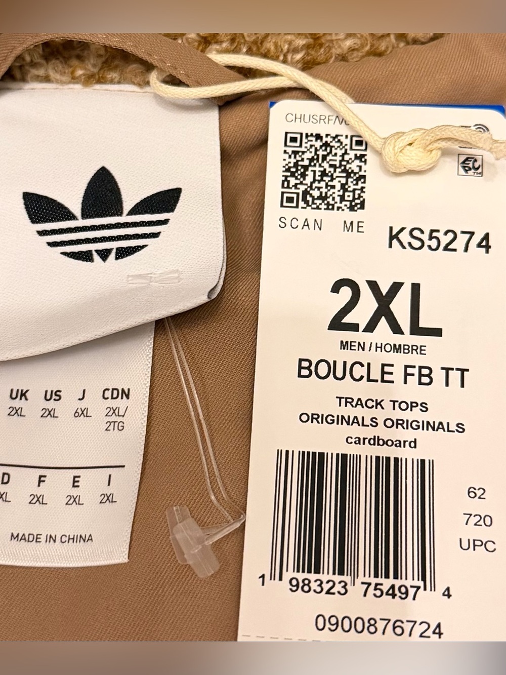 Adidas Originals Boucle Firebird Tracktop Jacket - KS5274 - Cardboard - 2XL - Picture 12 of 12